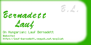 bernadett lauf business card